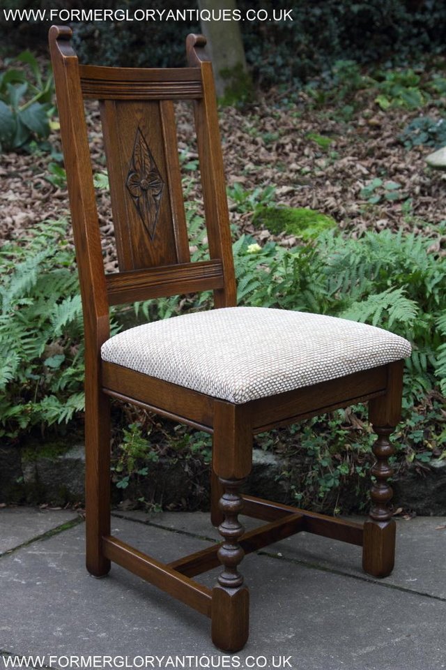 Image 37 of SIX OLD CHARM JAYCEE LIGHT OAK KITCHEN TABLE DINING CHAIRS