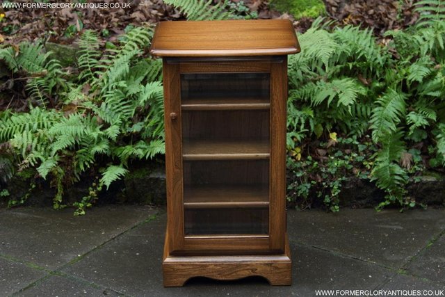 Preview of the first image of AN ERCOL GOLDEN DAWN CD CABINET CUPBOARD LAMP TABLE STAND.