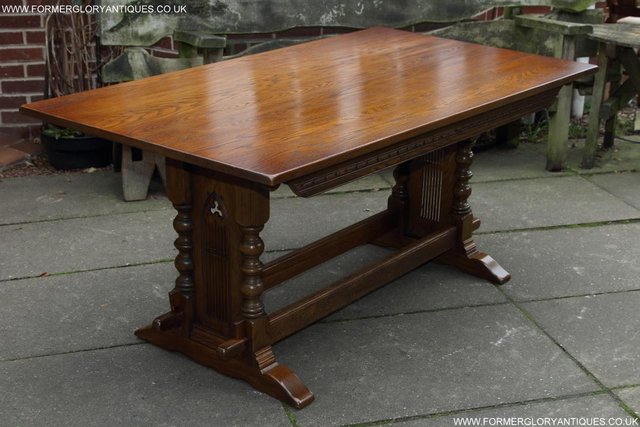 Image 6 of AN OLD CHARM JAYCEE LIGHT OAK KITCHEN REFECTORY DINING TABLE