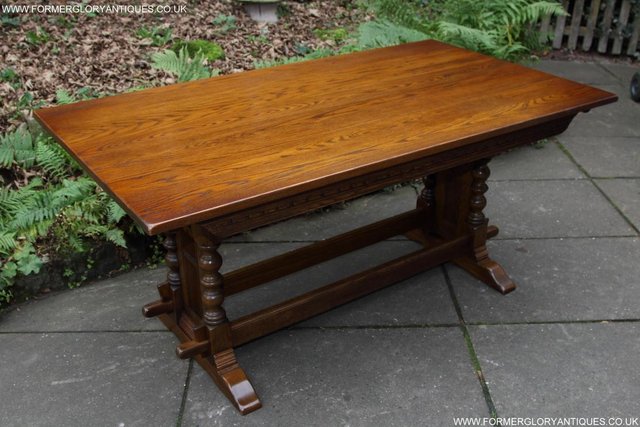 Image 15 of AN OLD CHARM JAYCEE LIGHT OAK KITCHEN REFECTORY DINING TABLE