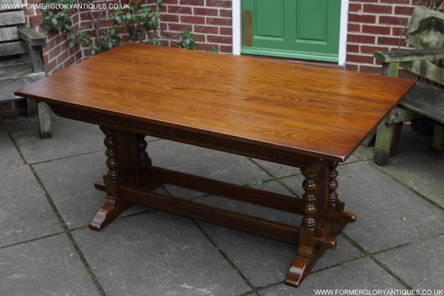 Image 18 of AN OLD CHARM JAYCEE LIGHT OAK KITCHEN REFECTORY DINING TABLE