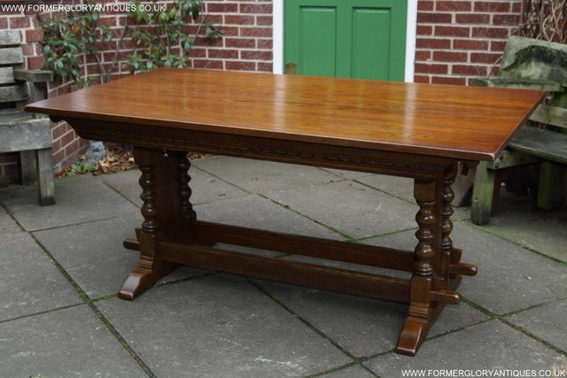 Image 22 of AN OLD CHARM JAYCEE LIGHT OAK KITCHEN REFECTORY DINING TABLE