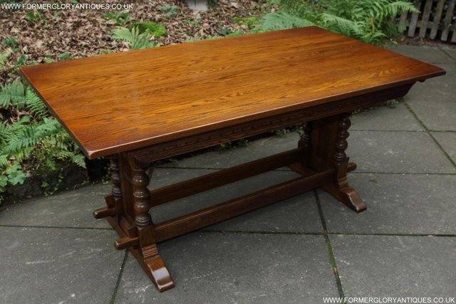 Image 26 of AN OLD CHARM JAYCEE LIGHT OAK KITCHEN REFECTORY DINING TABLE