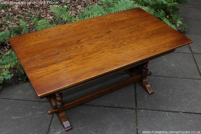Image 37 of AN OLD CHARM JAYCEE LIGHT OAK KITCHEN REFECTORY DINING TABLE