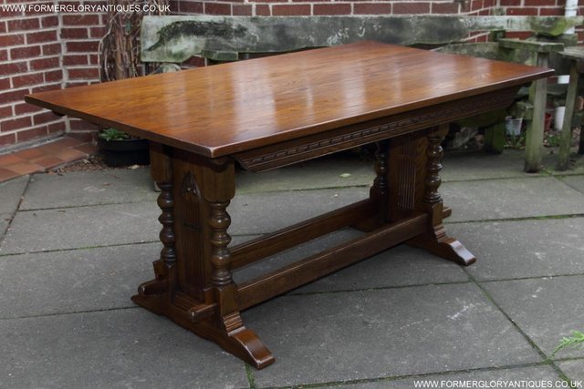 Image 38 of AN OLD CHARM JAYCEE LIGHT OAK KITCHEN REFECTORY DINING TABLE
