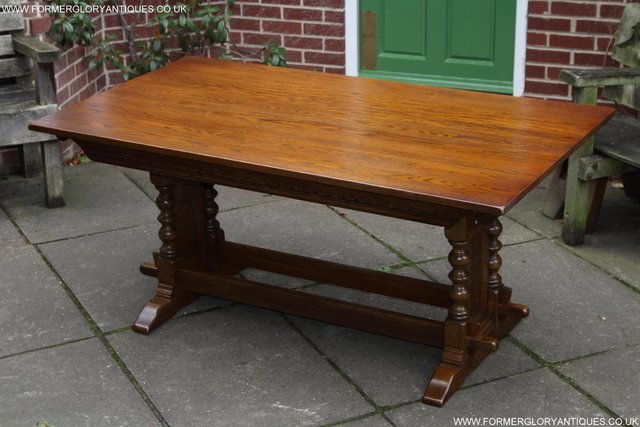 Image 43 of AN OLD CHARM JAYCEE LIGHT OAK KITCHEN REFECTORY DINING TABLE