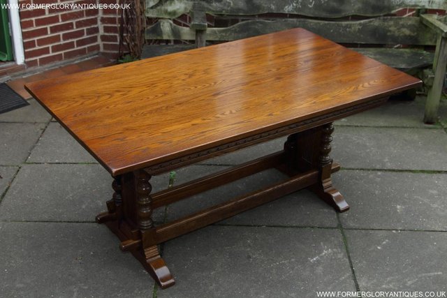 Image 44 of AN OLD CHARM JAYCEE LIGHT OAK KITCHEN REFECTORY DINING TABLE