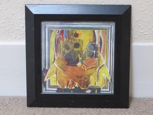Image 3 of PICTURE FRAME small, black, wood with BRAQUE print