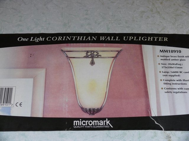 Image 3 of WALL LIGHT-Corinthian Wall uplighter - NEW
