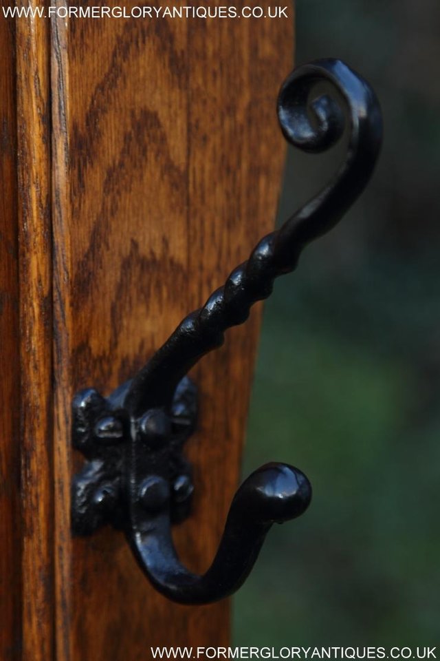 Image 5 of AN OLD CHARM JAYCEE LIGHT OAK HALL COAT STICK STAND CABINET