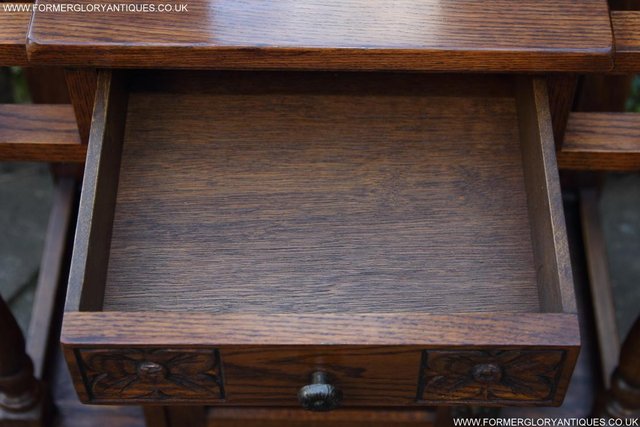 Image 10 of AN OLD CHARM JAYCEE LIGHT OAK HALL COAT STICK STAND CABINET