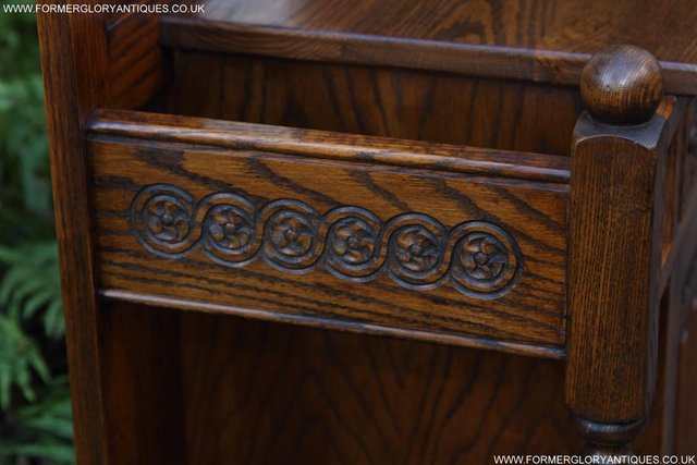 Image 13 of AN OLD CHARM JAYCEE LIGHT OAK HALL COAT STICK STAND CABINET