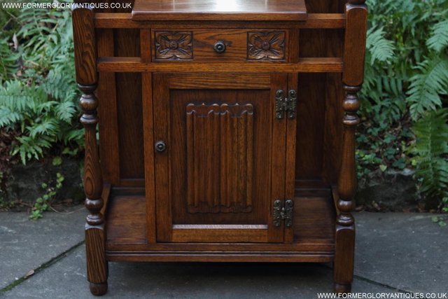 Image 40 of AN OLD CHARM JAYCEE LIGHT OAK HALL COAT STICK STAND CABINET
