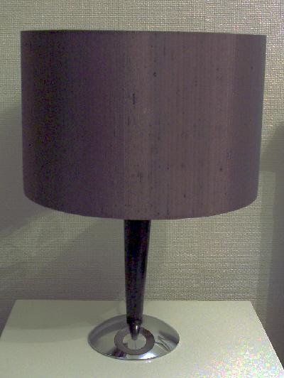 Preview of the first image of Beautiful Modern Brown Lamp With Wood/Chrome Base.