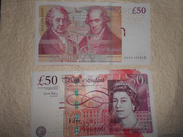 Preview of the first image of £50 banknote mint -collectors item.