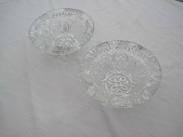 Preview of the first image of 1970s pair of identical Cut glass Ash trays.