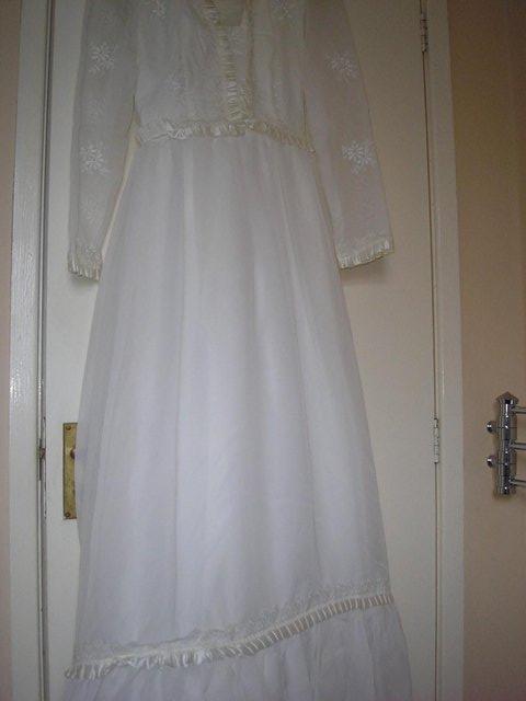 Image 2 of Wedding Dress - white with long sleeves