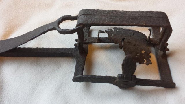 Image 2 of early antique trap for display only