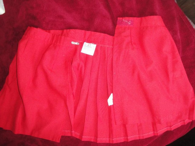 Image 3 of Red Gym Sports Skirt. Size 26. Has had little school use.