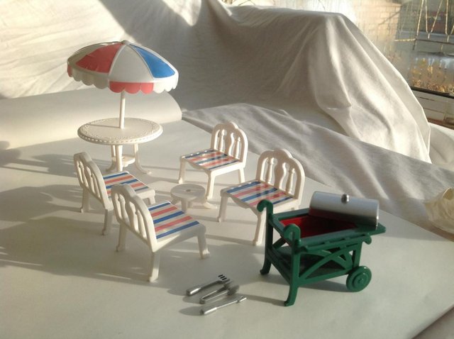 Preview of the first image of Sylvanian vintage barbecue and patio set  1990s.