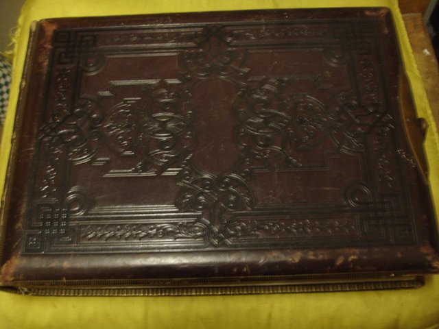 Image 2 of ANTIQUE VIC. PHOTO ALBUM - Tooled Leather bound Brass clasp