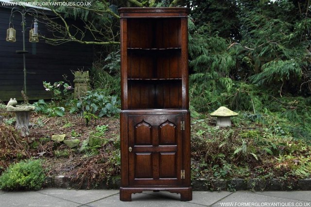 Image 63 of TITCHMARSH AND GOODWIN OAK CORNER DISPLAY CABINET STAND