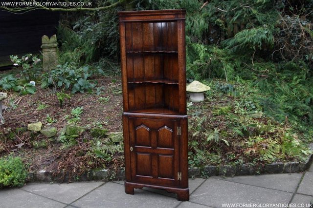 Image 67 of TITCHMARSH AND GOODWIN OAK CORNER DISPLAY CABINET STAND