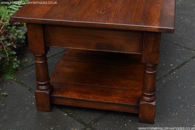 Image 13 of TITCHMARSH & GOODWIN STYLE OAK POT BOARD COFFEE TABLE STAND