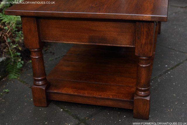 Image 16 of TITCHMARSH & GOODWIN STYLE OAK POT BOARD COFFEE TABLE STAND