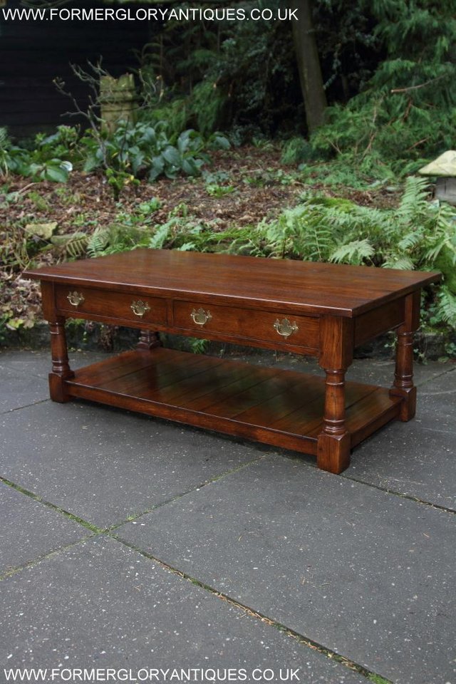 Image 22 of TITCHMARSH & GOODWIN STYLE OAK POT BOARD COFFEE TABLE STAND