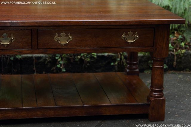 Image 24 of TITCHMARSH & GOODWIN STYLE OAK POT BOARD COFFEE TABLE STAND