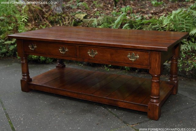 Image 44 of TITCHMARSH & GOODWIN STYLE OAK POT BOARD COFFEE TABLE STAND
