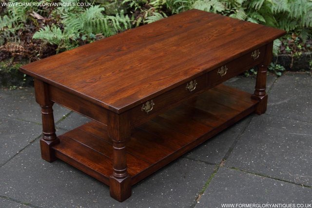 Image 45 of TITCHMARSH & GOODWIN STYLE OAK POT BOARD COFFEE TABLE STAND