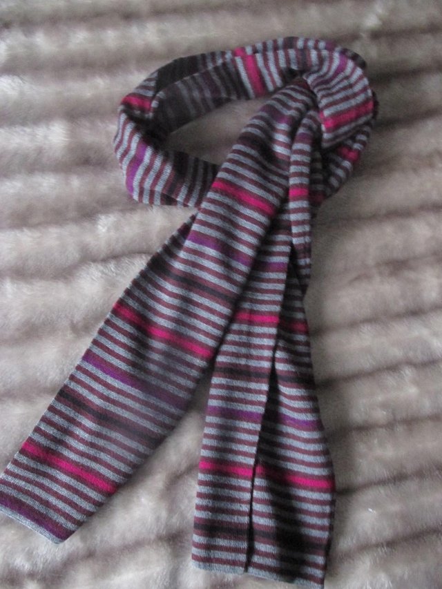 Image 2 of PURPLE STRIPED MENS SCARF UNWORN NO TAGS MARKS AND SPENCER