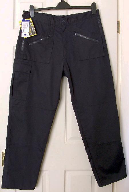 Preview of the first image of BNWT Men's Navy Work Trousers By Portwest - Sz 38W/31L  B8.