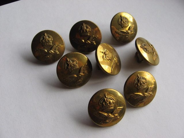Preview of the first image of King's Crown Brass Royal Air Force Buttons.