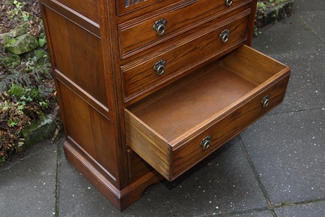 Image 7 of OLD CHARM JAYCEE LIGHT OAK TALL BOY CHEST OF DRAWERS STAND