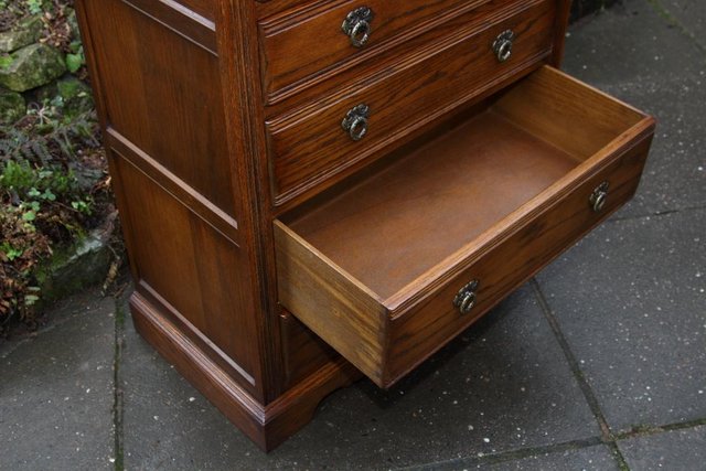 Image 12 of OLD CHARM JAYCEE LIGHT OAK TALL BOY CHEST OF DRAWERS STAND