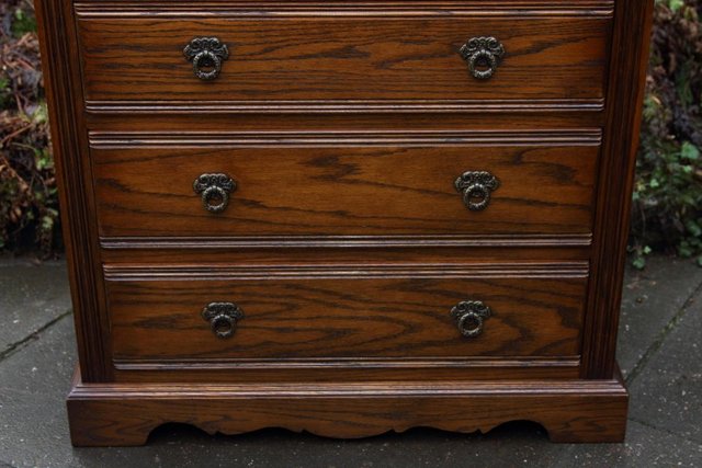 Image 29 of OLD CHARM JAYCEE LIGHT OAK TALL BOY CHEST OF DRAWERS STAND