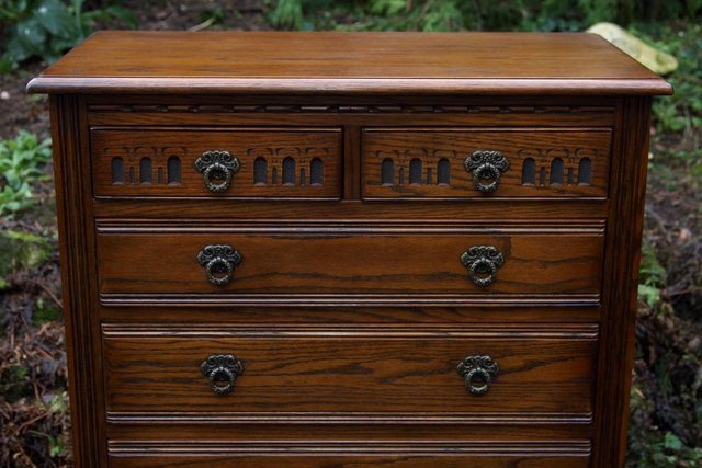 Image 34 of OLD CHARM JAYCEE LIGHT OAK TALL BOY CHEST OF DRAWERS STAND