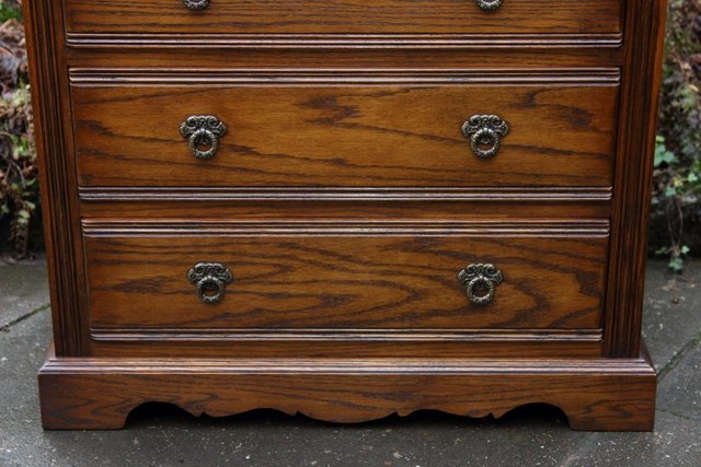 Image 58 of OLD CHARM JAYCEE LIGHT OAK TALL BOY CHEST OF DRAWERS STAND
