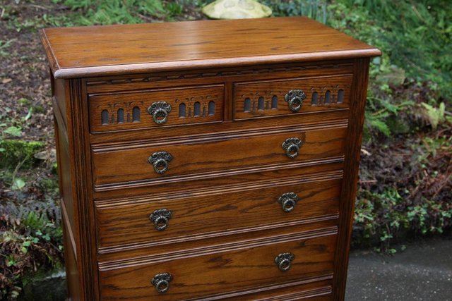 Image 60 of OLD CHARM JAYCEE LIGHT OAK TALL BOY CHEST OF DRAWERS STAND