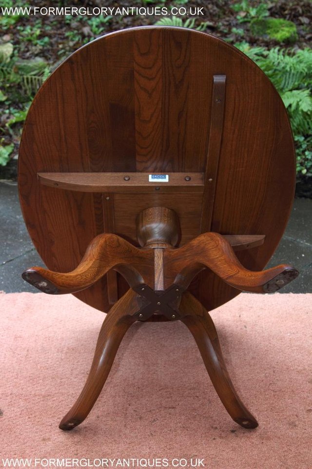 Image 29 of ERCOL ELM OVAL SIDE LAMP PHONE TEA WINE COFFEE TABLE STAND