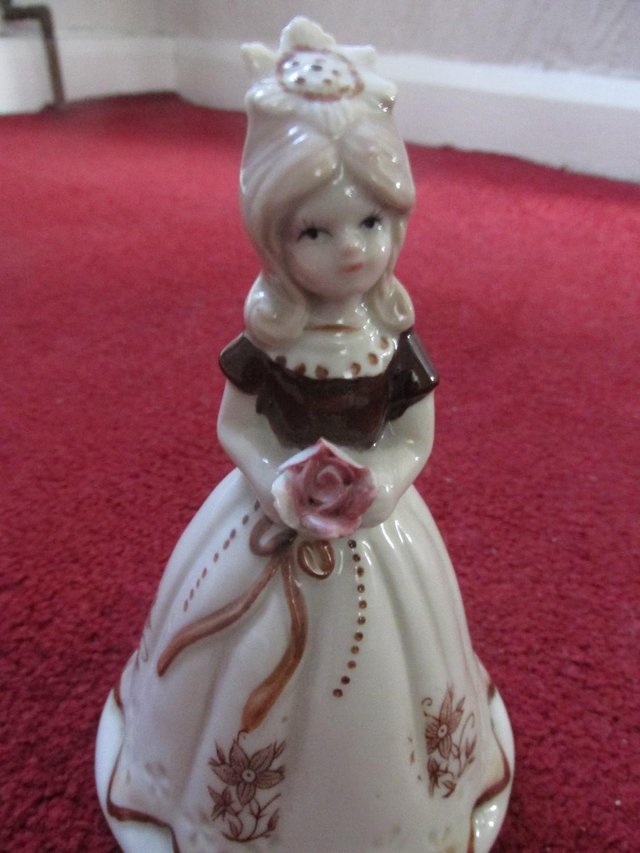 Preview of the first image of POTTERY BELL - LITTLE GIRL FIGURINE LOVELY ITEM 1980'S???.
