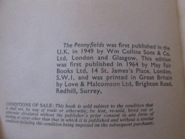 Image 3 of THE PENNYFIELDS - DIANA PULLEN-THOMPSON 1964 PAPERBACK