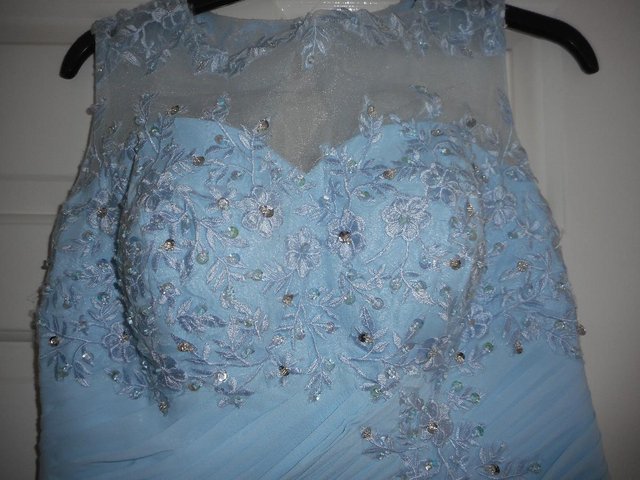 Image 2 of ize 8 - Pale blue chiffon dress- perfect for a bridesmaid or