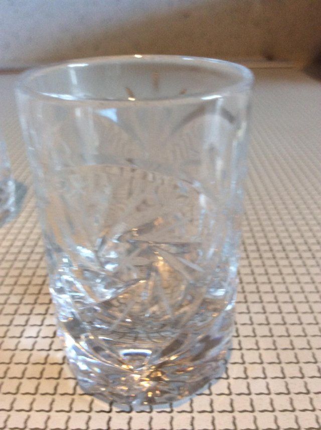 Preview of the first image of Six crystal shot glasses.