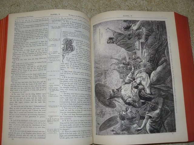 Image 3 of Cassell's Illustrated Family Bible c1880 Leather/brass bound