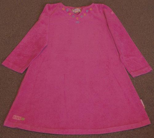 Preview of the first image of PRETTY GIRLS PINK VELOUR DRESS BY LILY BY LILY - AGE 7/8 YRS.
