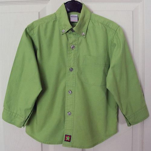 Preview of the first image of GORGEOUS BOYS LIME GREEN SHIRT BY TESCO - AGE 2/3 YRS.